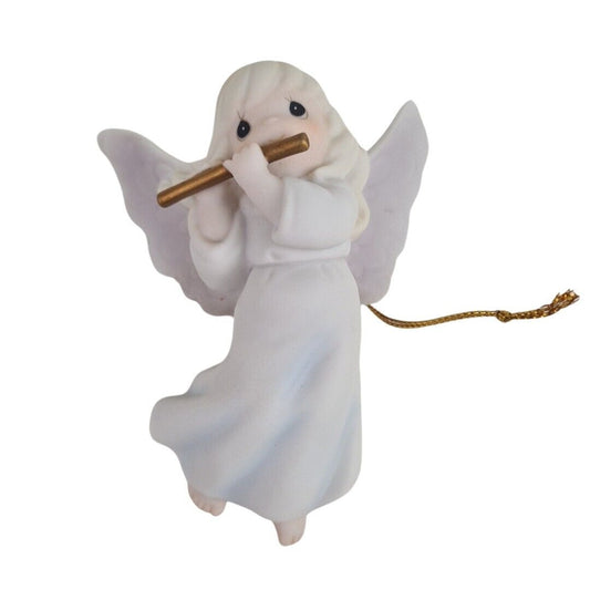 Precious Moments 153338 Joy To The World Angel Bisque Porcelain Ornament Rare