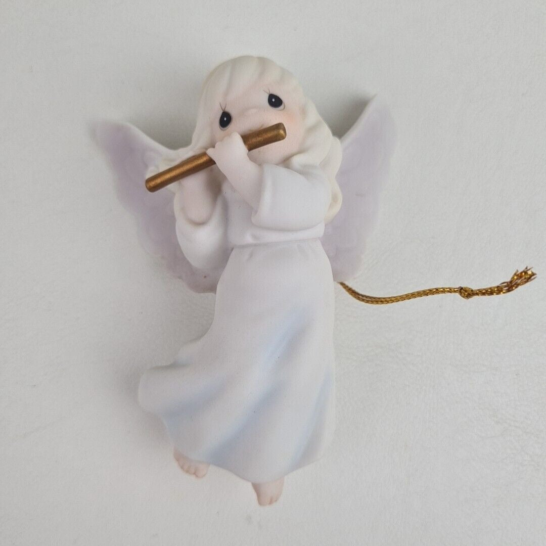 Precious Moments 153338 Joy To The World Angel Bisque Porcelain Ornament Rare