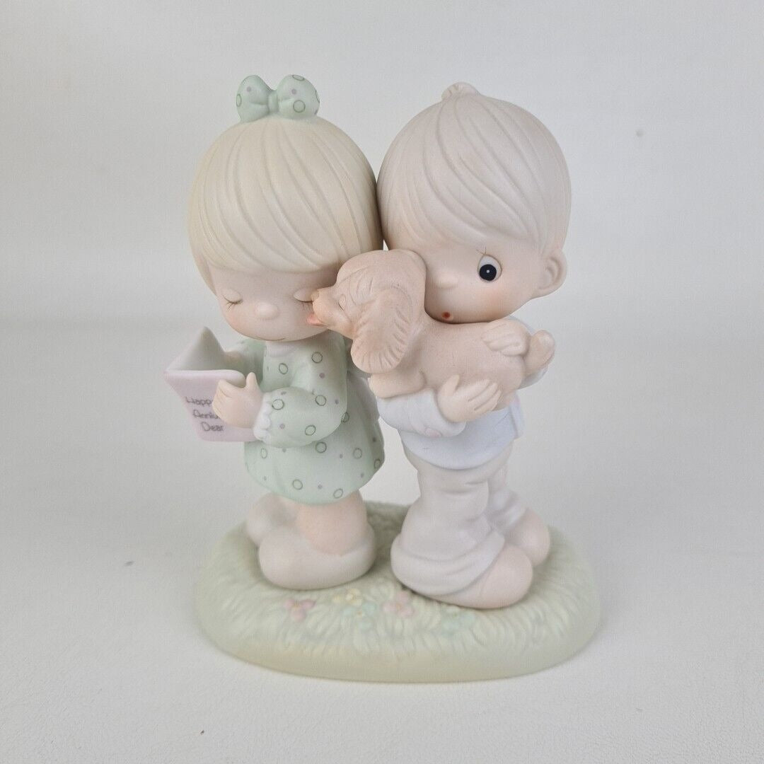 Precious Moments 106798 Puppy Love is From Above Porcelaine Figurine Vintage