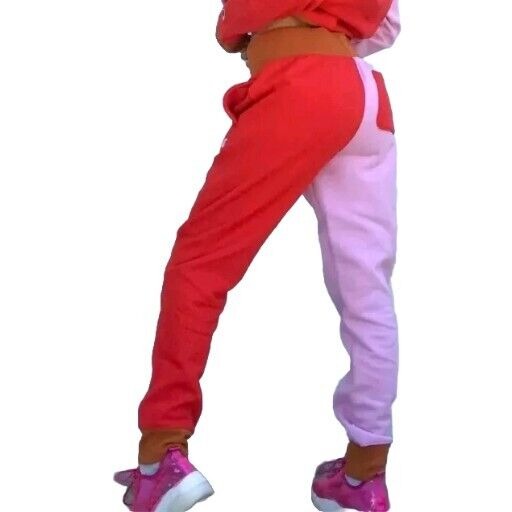 Champion ML0777551114 Women Reverse Weave Joggers Fleece Pink Red Rare Size L