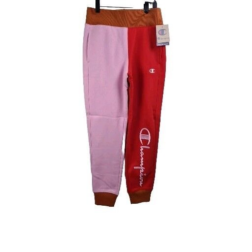 Champion ML0777551114 Women Reverse Weave Joggers Fleece Pink Red Rare Size L