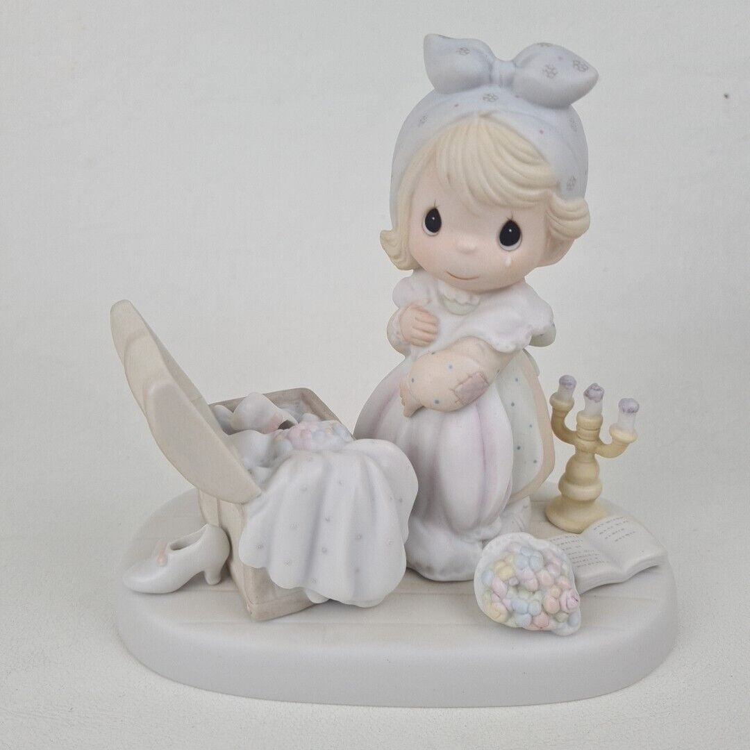 Precious Moments E-2828 Precious Memories Girl Wedding Dress Figurine Vintage