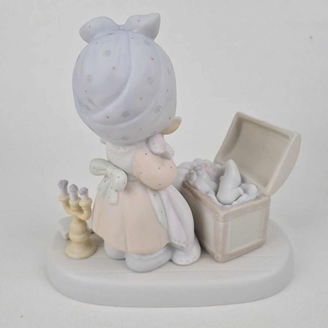 Precious Moments E-2828 Precious Memories Girl Wedding Dress Figurine Vintage