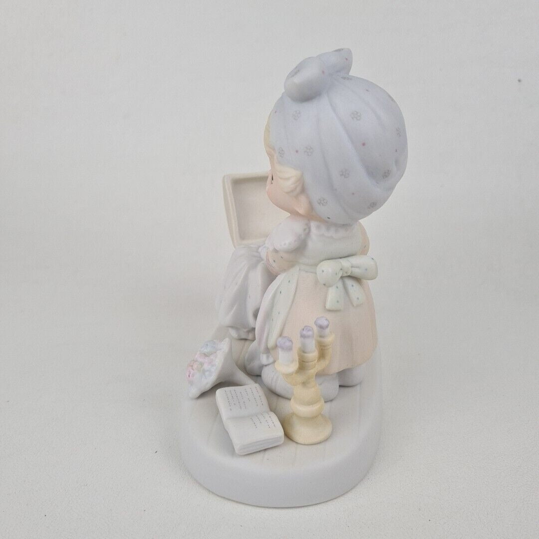 Precious Moments E-2828 Precious Memories Girl Wedding Dress Figurine Vintage