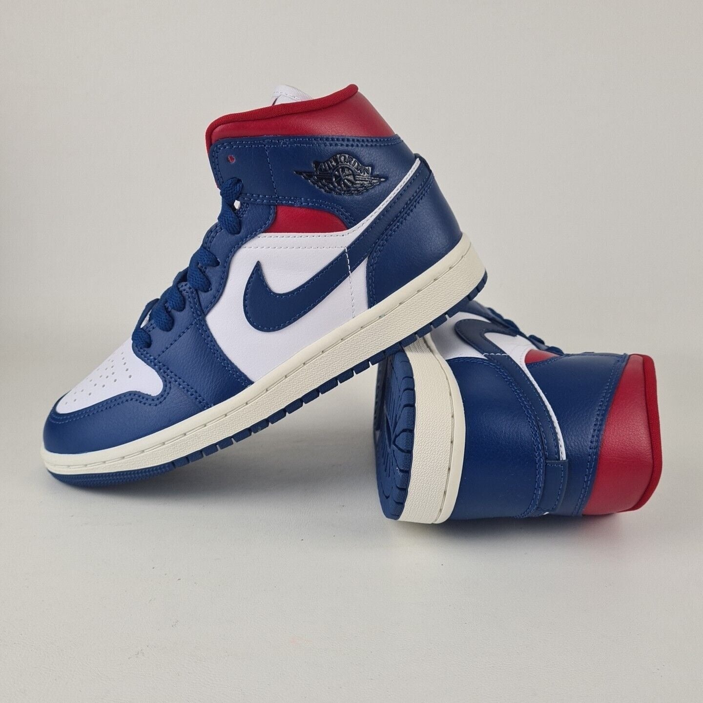 Nike Air Jordan 1 Mid Blue Red BQ6472 146 Women's Basketball Sneakers Size 11