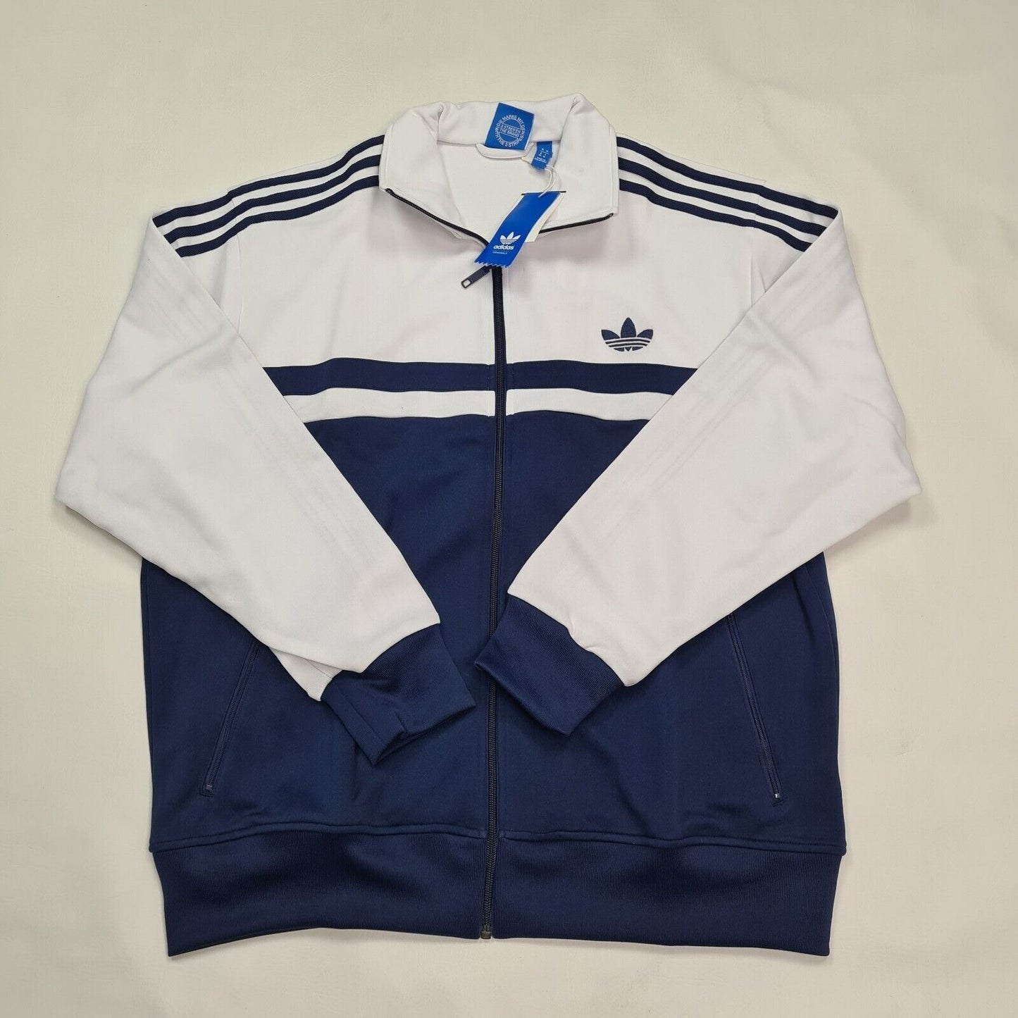 Adidas Adi ICON Tracktop Men Z38102 White Indigo Track Classic Jacket SZ 2XL