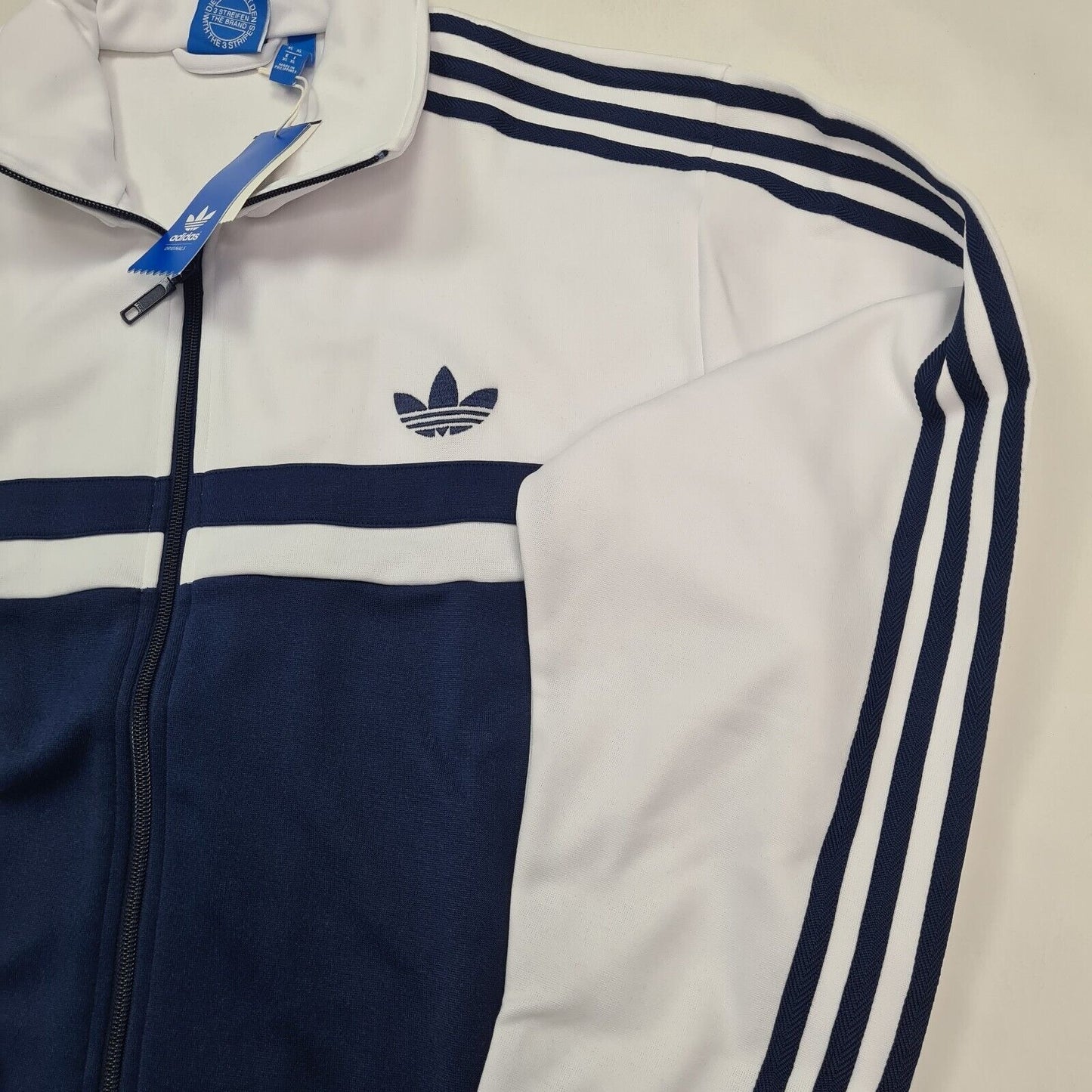 Adidas Adi ICON Tracktop Men Z38102 White Indigo Track Classic Jacket SZ 2XL