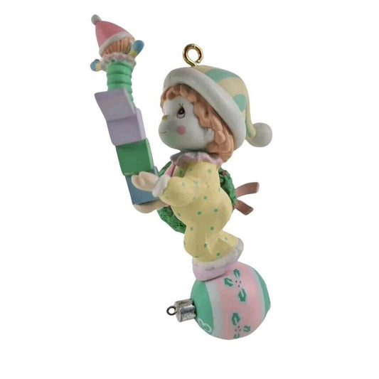 Precious Moments 592390 Balancing A Busy Season Clown Cristmas Ornament Vntg