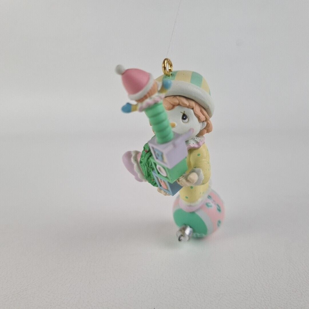 Precious Moments 592390 Balancing A Busy Season Clown Cristmas Ornament Vntg