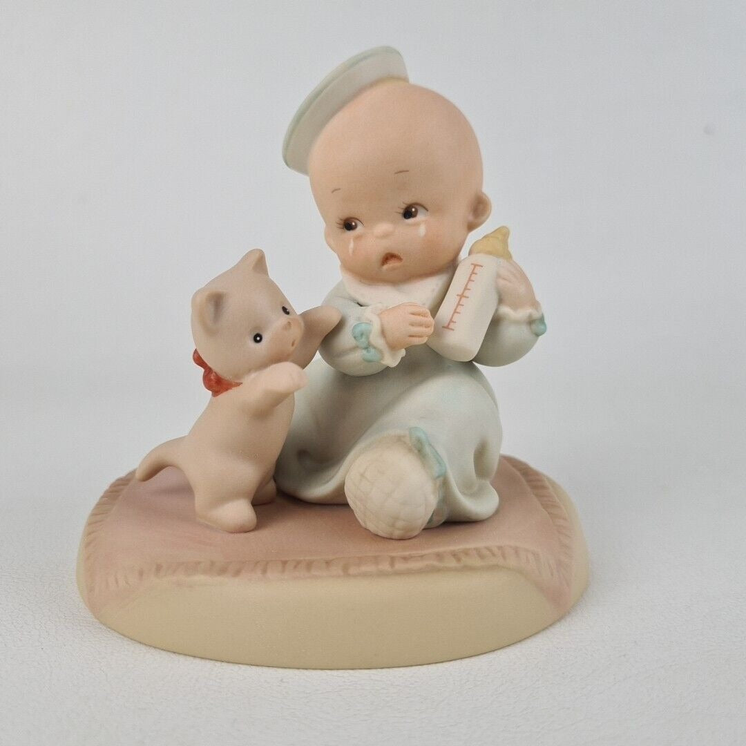 Memories of Yesterday 523127 Bless Em Baby Boy With Cat And Bottle Figurine