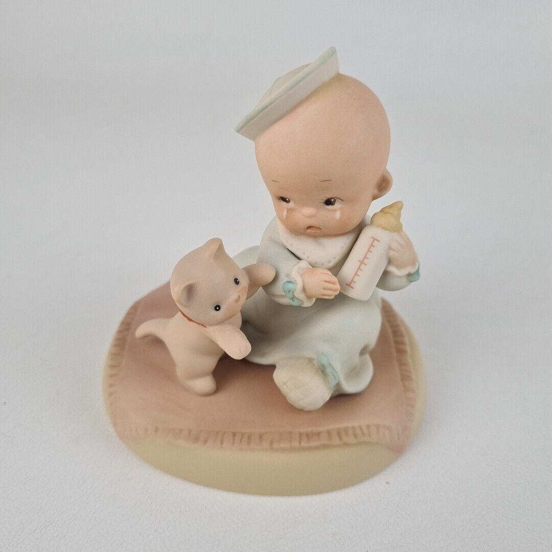 Memories of Yesterday 523127 Bless Em Baby Boy With Cat And Bottle Figurine