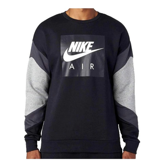 Nike 928635 010 Fleece Sweatshirt Men Black Casual Athletic Streetwear Size L