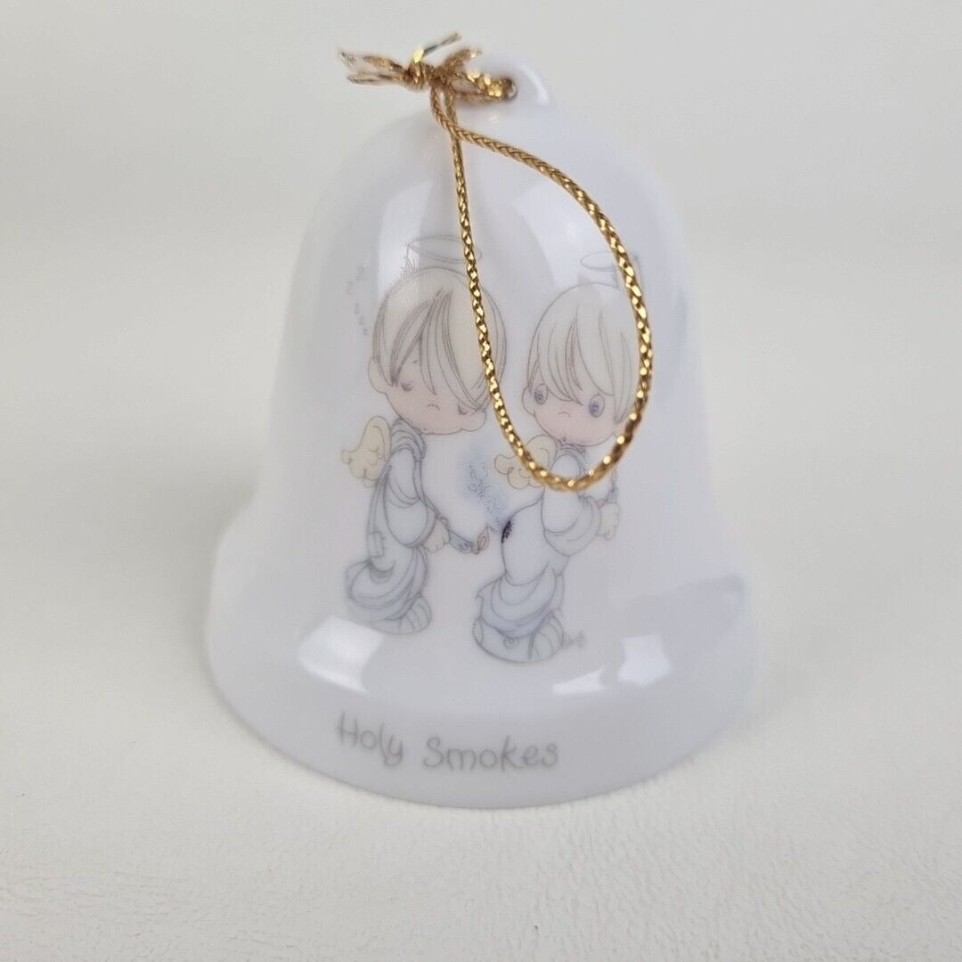 Precious Moments 25143 Hanging Bell Set/4 Christmas Porcelain Angel Ornaments