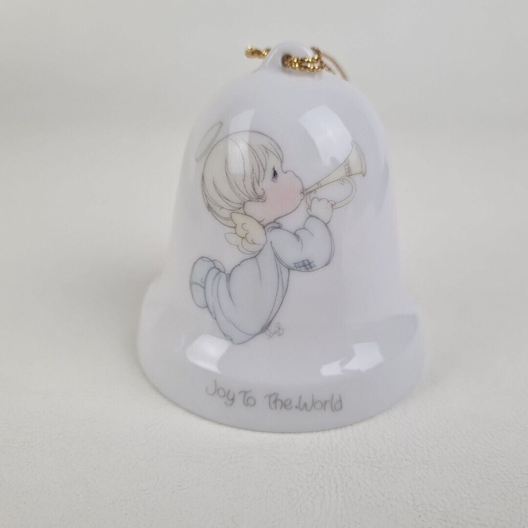 Precious Moments 25143 Hanging Bell Set/4 Christmas Porcelain Angel Ornaments