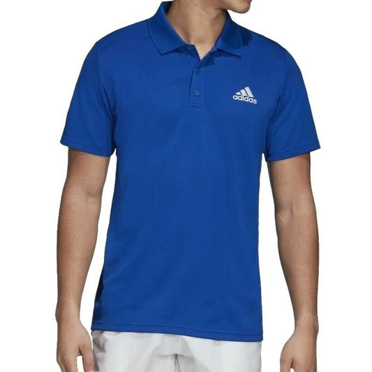 Adidas Men Royal Blue Rib Polo Club Athletic Casual Fashion GK7015 Size 2XL