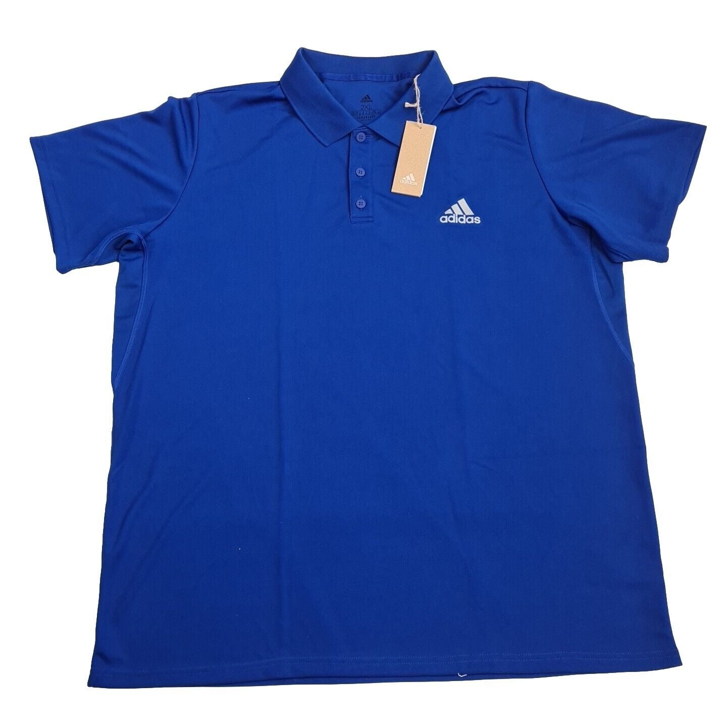 Adidas Men Royal Blue Rib Polo Club Athletic Casual Fashion GK7015 Size 2XL