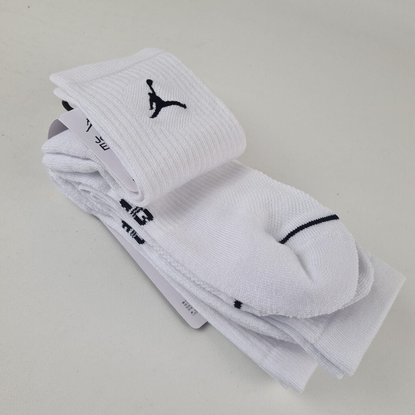 Nike Jordan Everyday Crew 3 Pack Socks DX9632 100 Dri-Fit White SZ M 6- 8 W 6-10