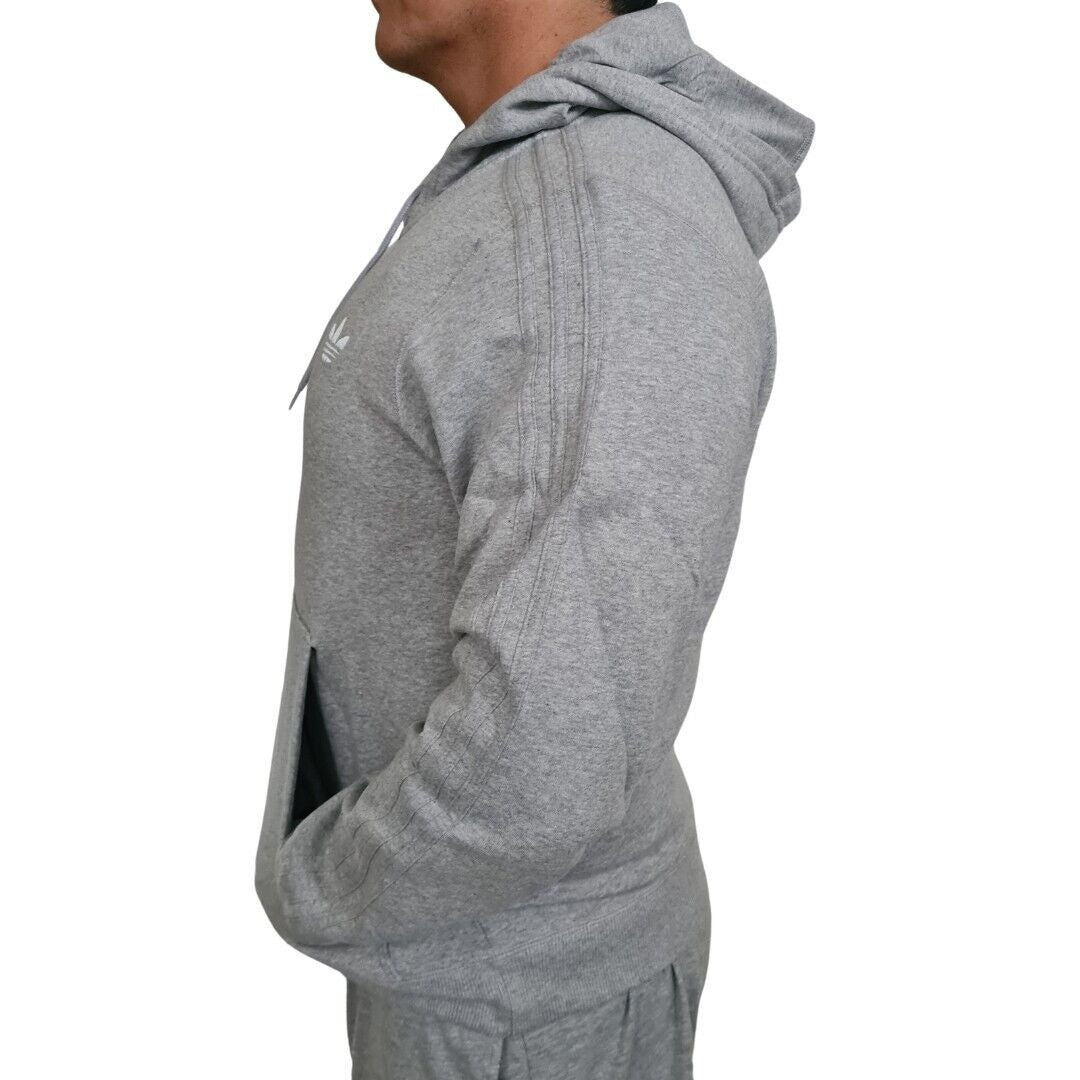 Adidas D84090 Trefoil SPO Hooded FLOC Fleece Sweatshirt Grey Men Size 2XL