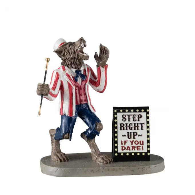 LEMAX Carnival Barker Wolf Figurine 42309 Spooky Town Halloween Village