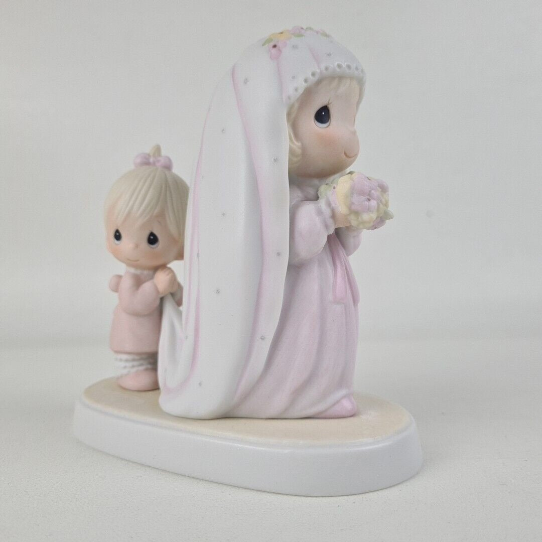 Precious Moments E-2832 God Bless The Bride Wedding Girl Porcelain Figurine