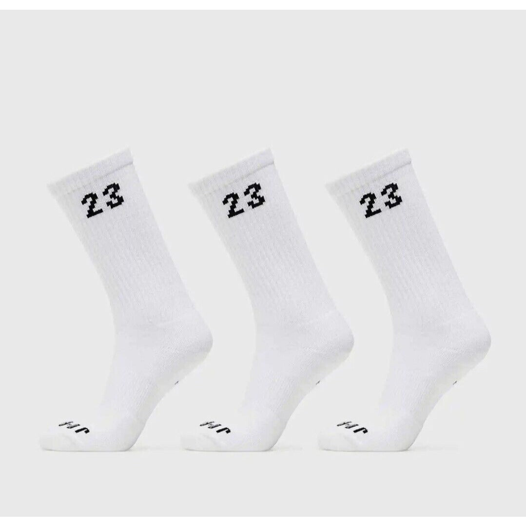 Nike Jordan Essential Crew 3 Pack Socks DA5718 100 Dri-Fit White Size Men 6-8