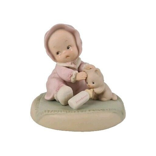 Memories of Yesterday 523232 Bless Em Baby Girl With Cat And Bottle Figurine