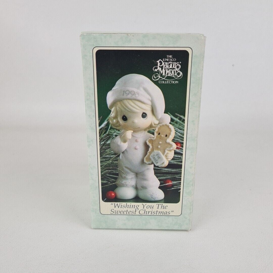 Precious Moments 530166 Wishing You The Sweetest Christmas 1993 Figurine Vintage