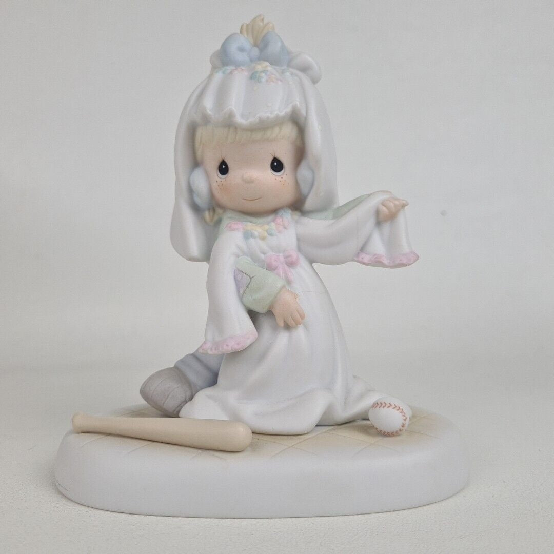 Precious Moments 520799 "SOMEDAY MY LOVE" Girl w/Baseball Bat/Bridal Figurine