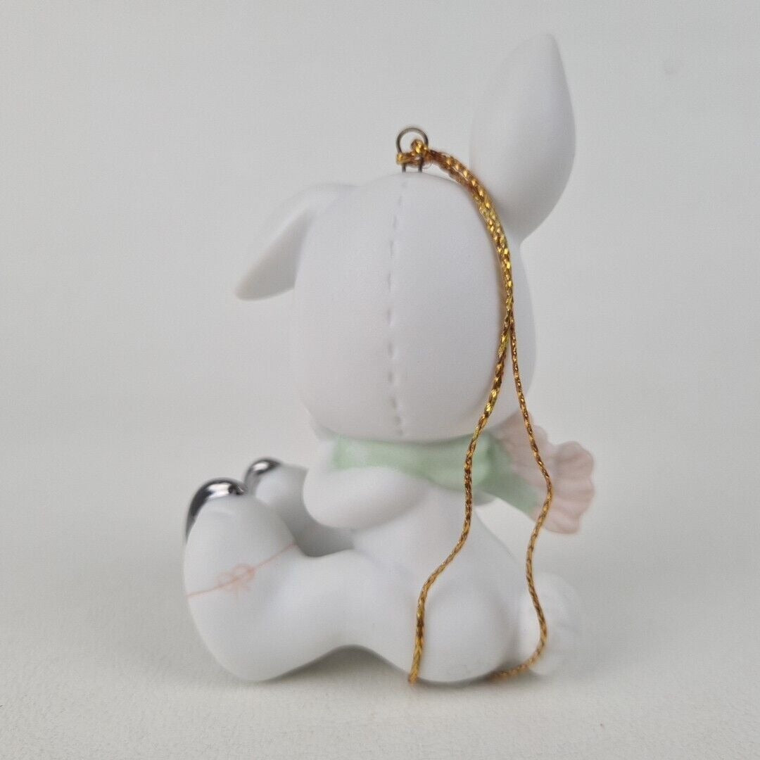 Precious Moments 1991 Rabbit on Skates 520438 Porcelain Christmas Ornament