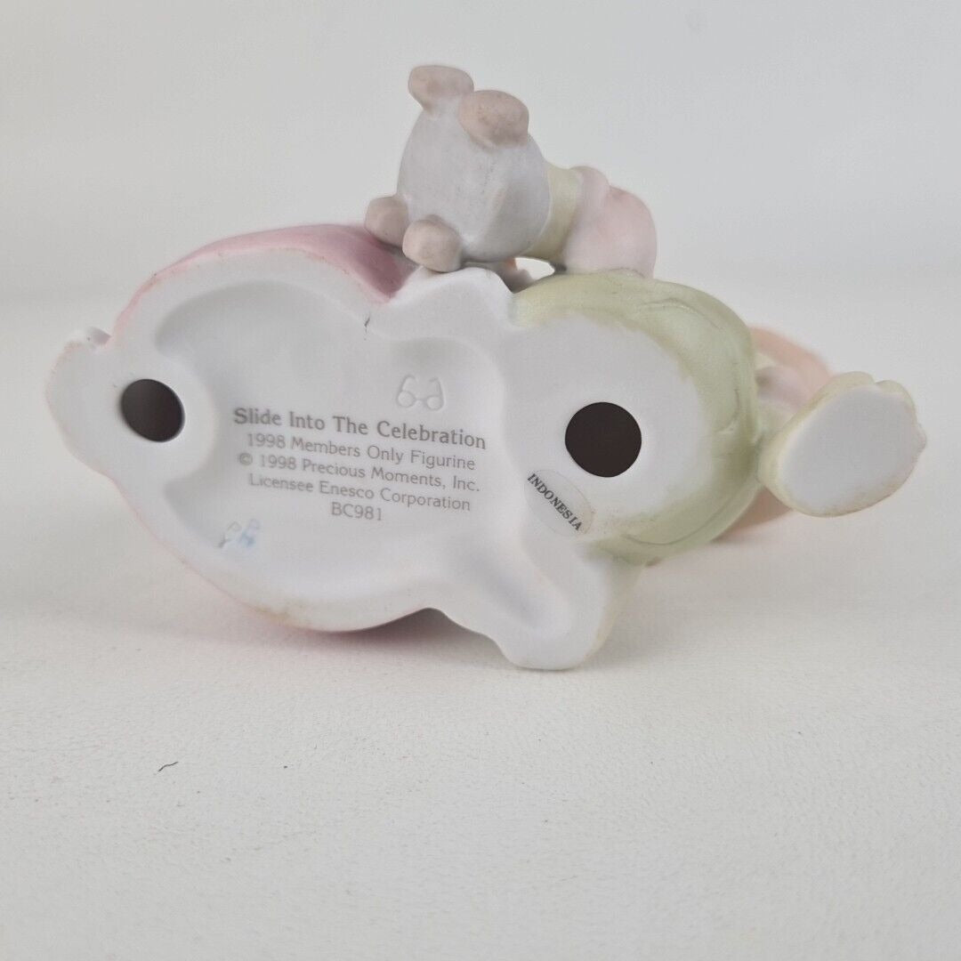 Precious Moments BC981 Slide Into The Celebration Turtle Porcelain Figurine