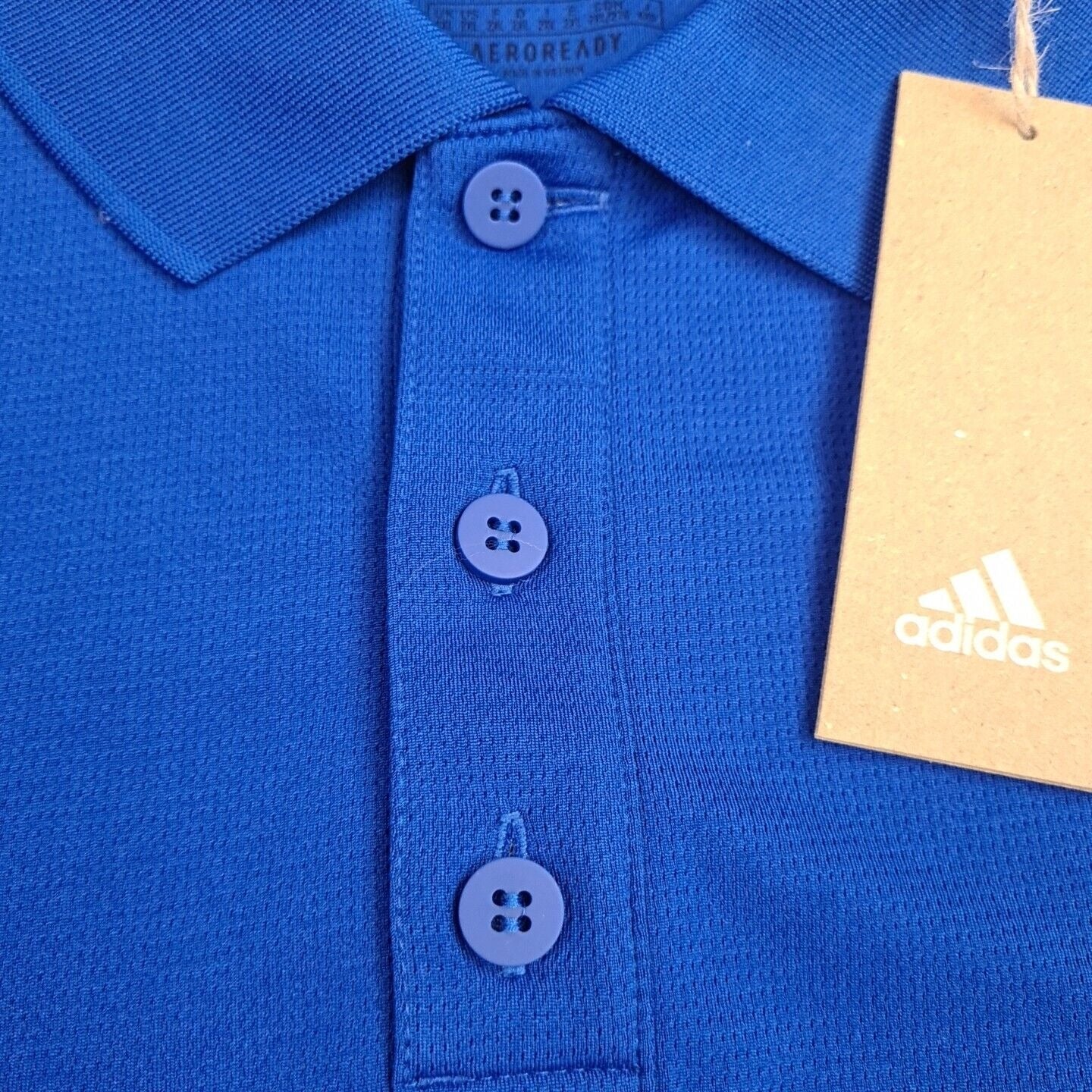 Adidas Men Royal Blue Rib Polo Club Athletic Casual Fashion GK7015 Size L