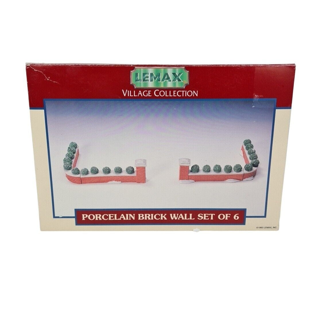 Lemax 23059 Village Collection Porcelain Brick Wall Set Of 6 Accessories 1992