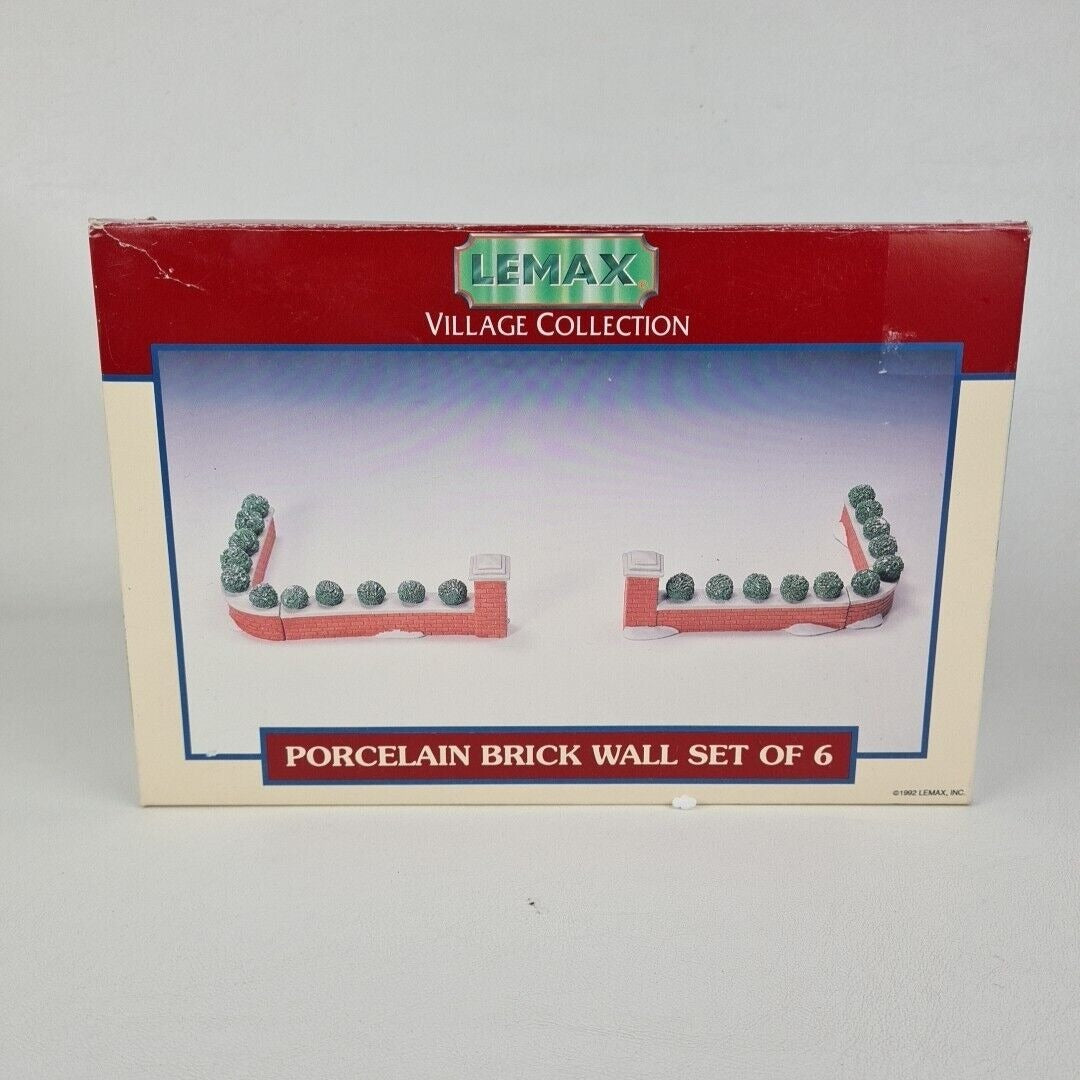 Lemax 23059 Village Collection Porcelain Brick Wall Set Of 6 Accessories 1992