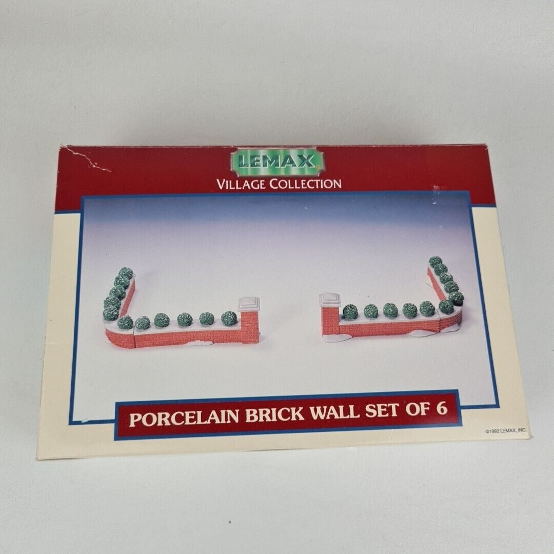 Lemax 23059 Village Collection Porcelain Brick Wall Set Of 6 Accessories 1992