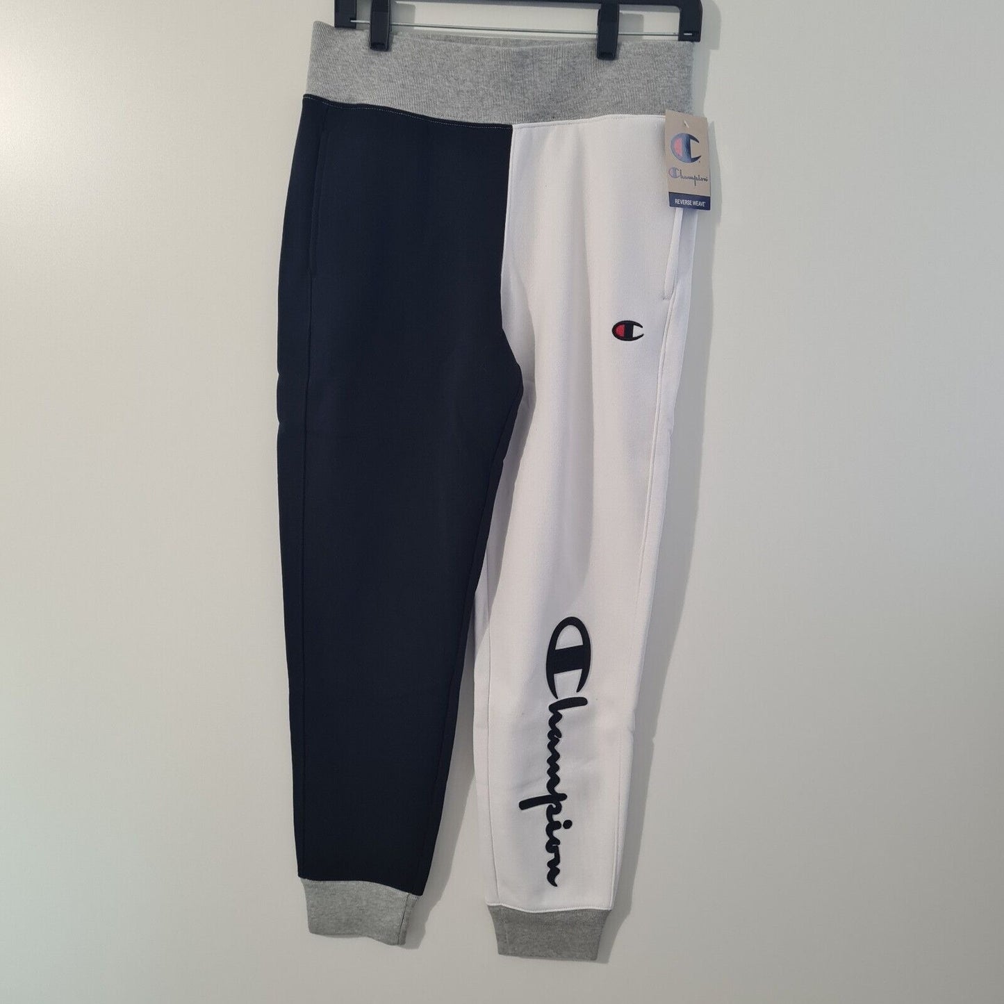 Champion ML0777551114 Women Reverse Weave Joggers Fleece Black White Size XS