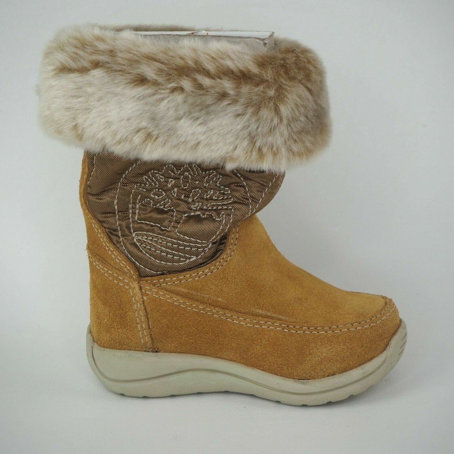 Timberland Toddlers Boots Winter HLBRY 33806 Tall Fur Leather Tall Wheat Sz 4