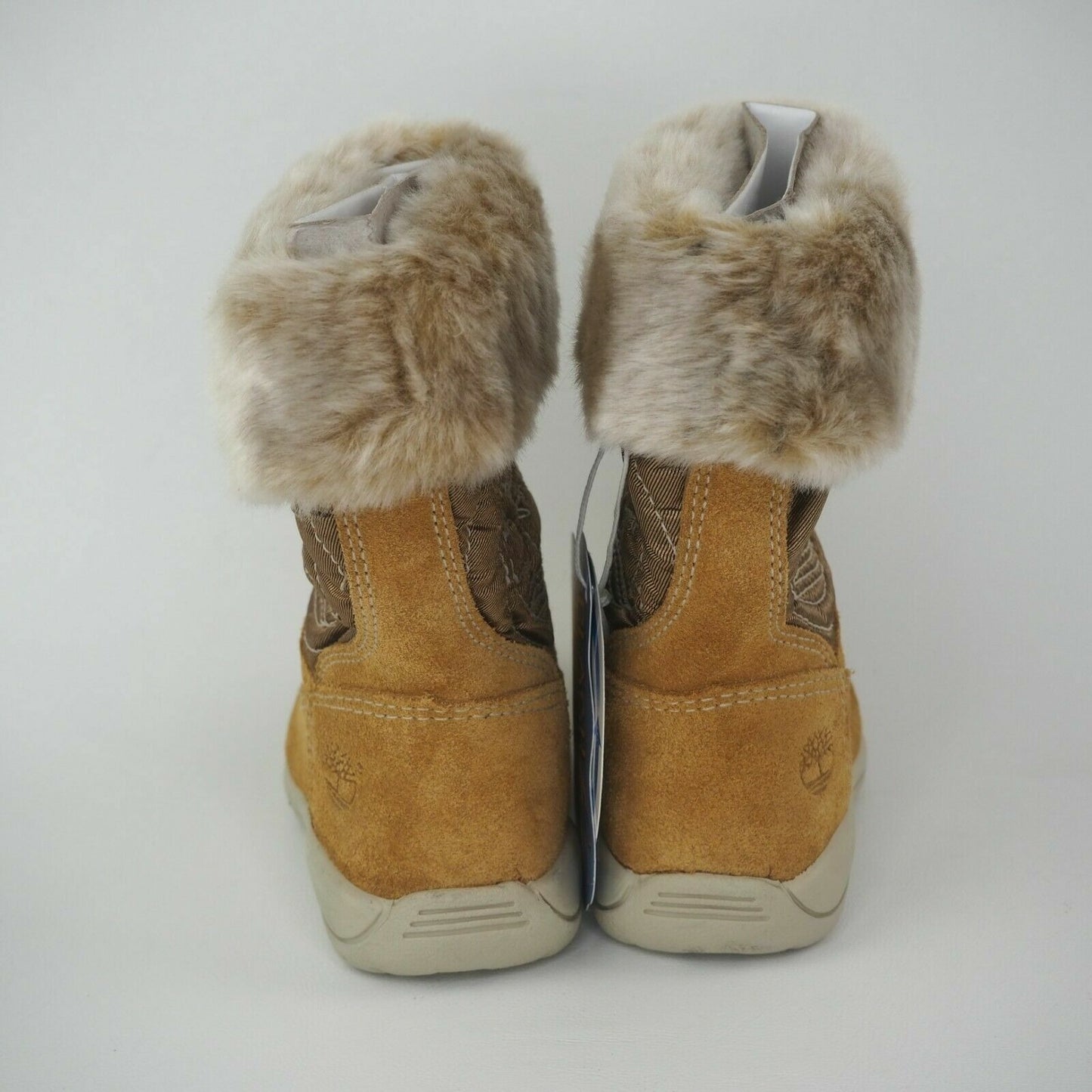 Timberland Toddlers Boots Winter HLBRY 33806 Tall Fur Leather Tall Wheat Sz 4