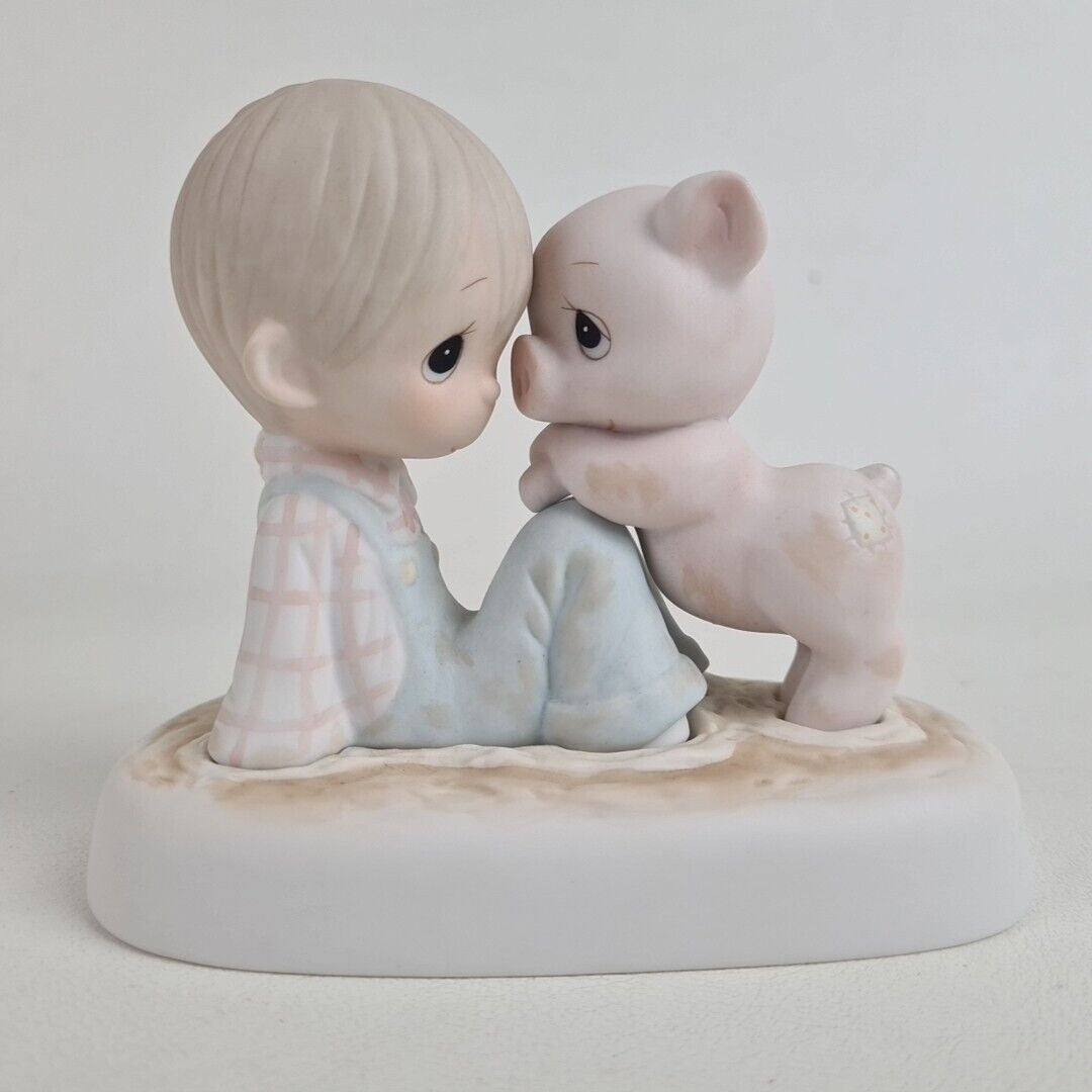 Precious Moments E-9259 We're In It Together Pig Porcelain Figurine Retired