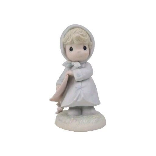 Precious Moments 110019 March Calendar Girl with Kite Porcelain Figurine Vntg