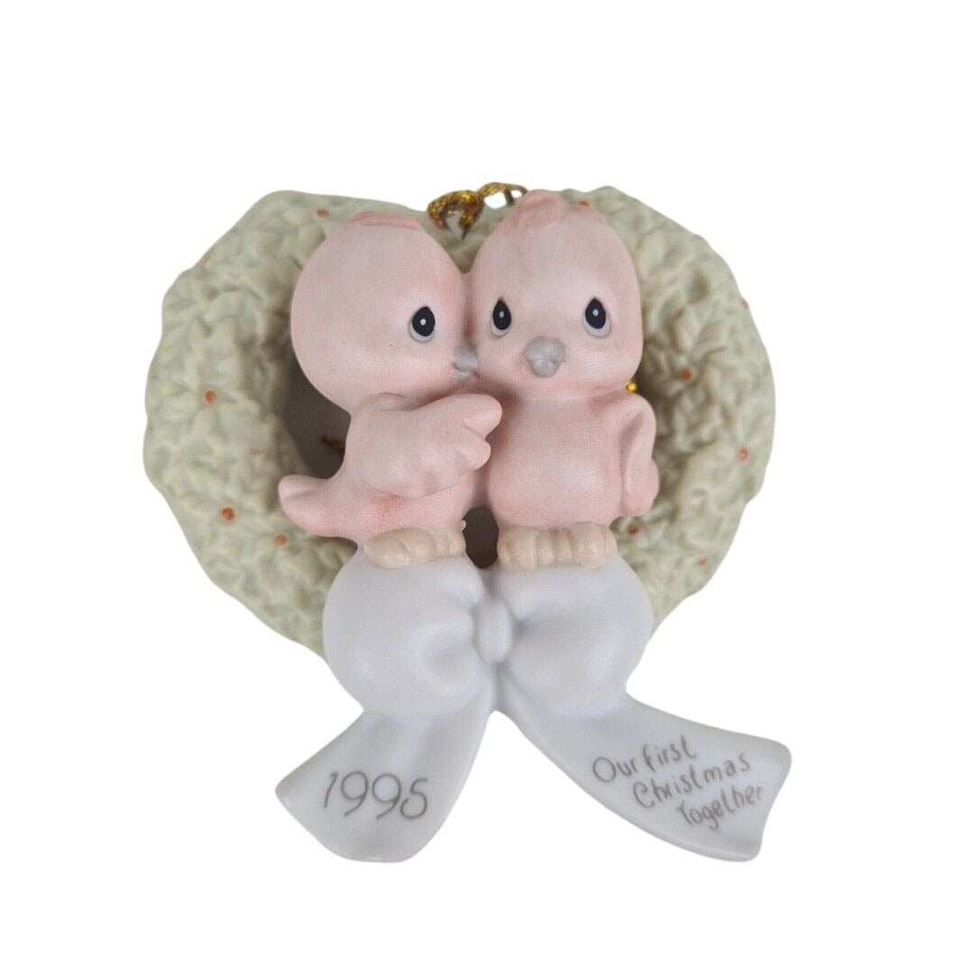 Precious Moments 142700 Our First Christmas Together Porcelan Ornament Vntg