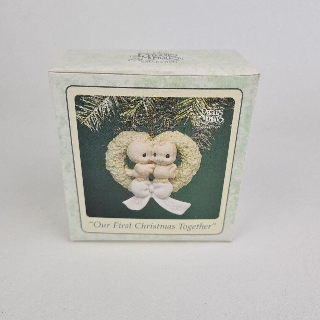 Precious Moments 142700 Our First Christmas Together Porcelan Ornament Vntg