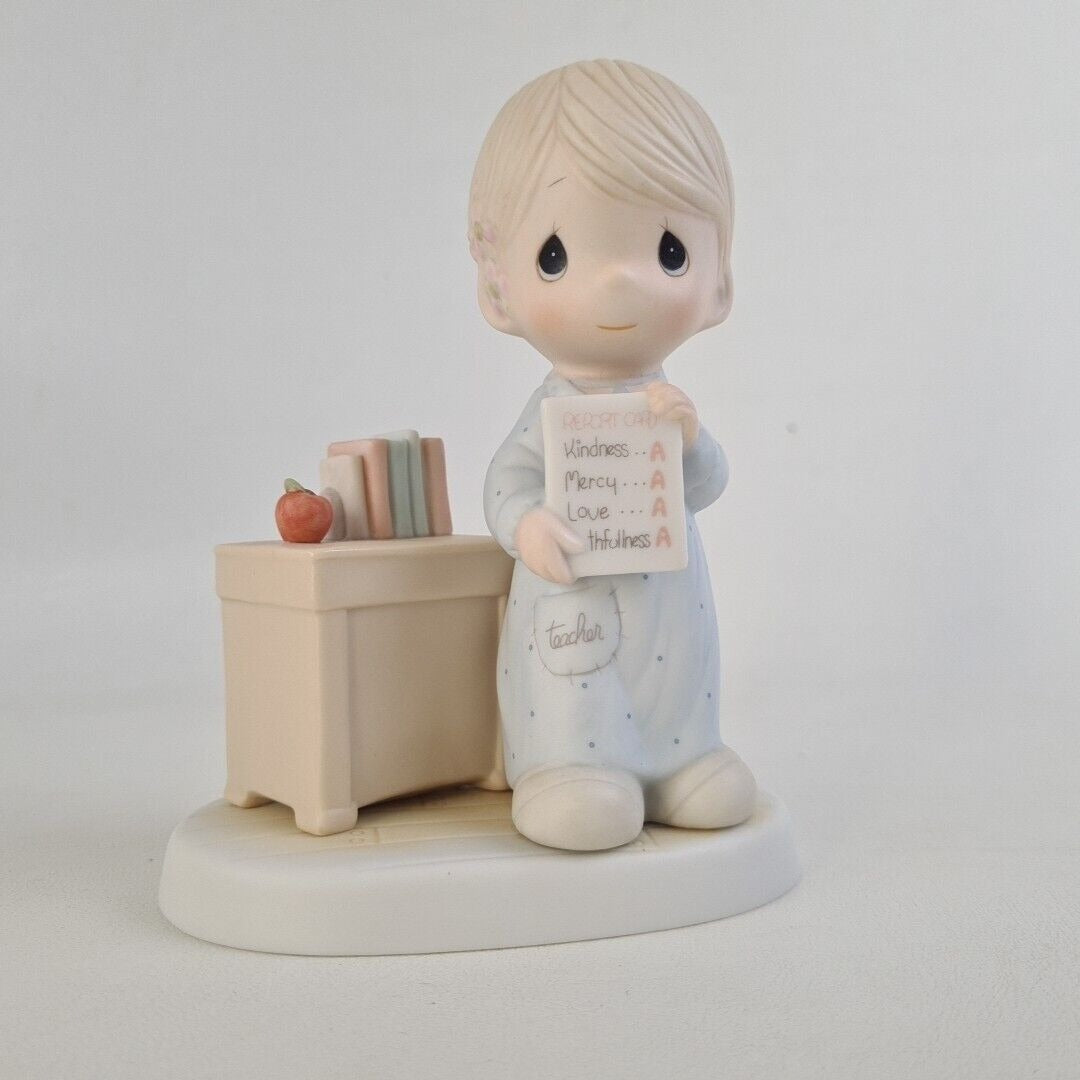 Precious Moments 12300 LOVE NEVER FAILS Last Forever Porcelain Figurine Vntg