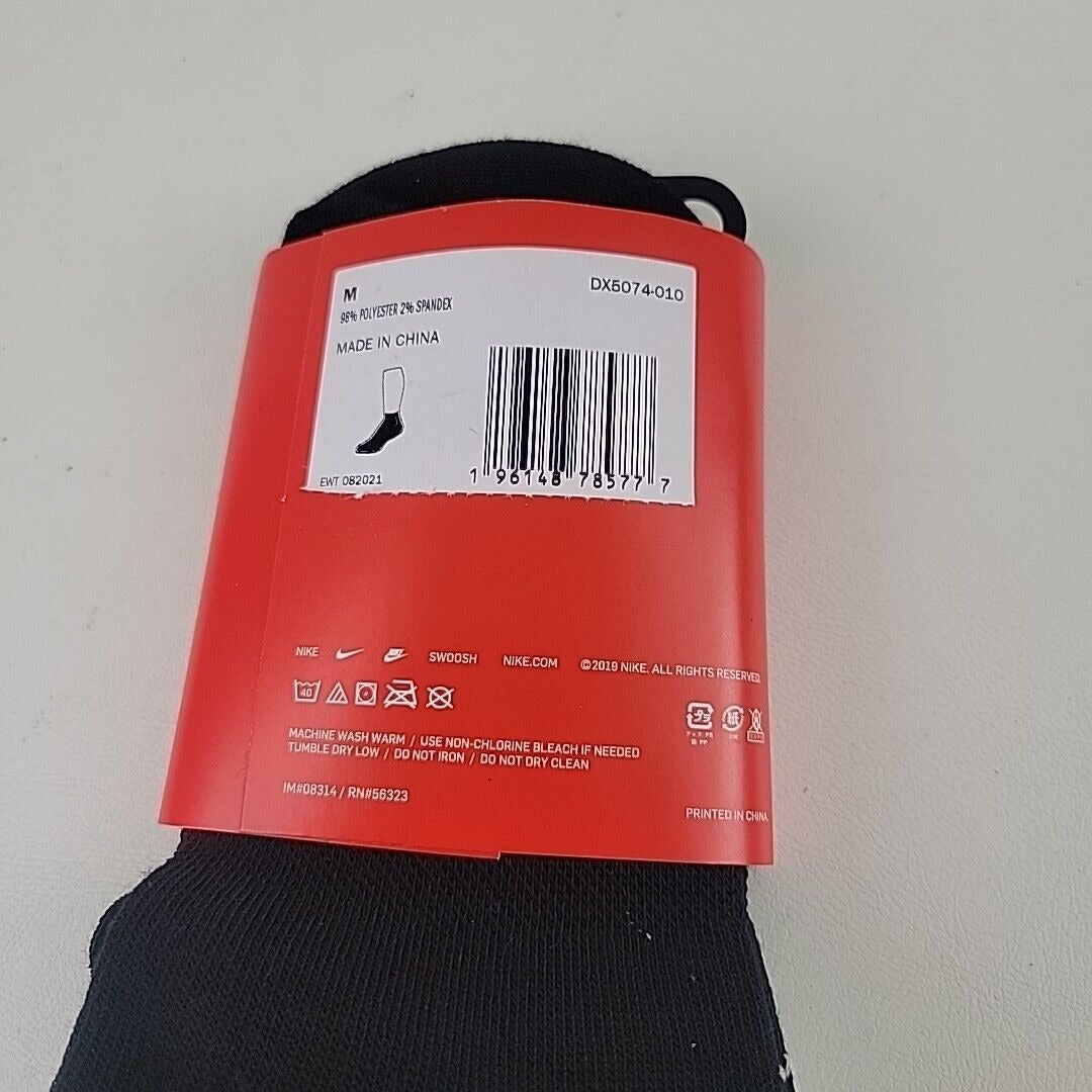 Nike Everyday Essential Ankle Unisex Socks 3 Pack DX5074 010 Black Size M