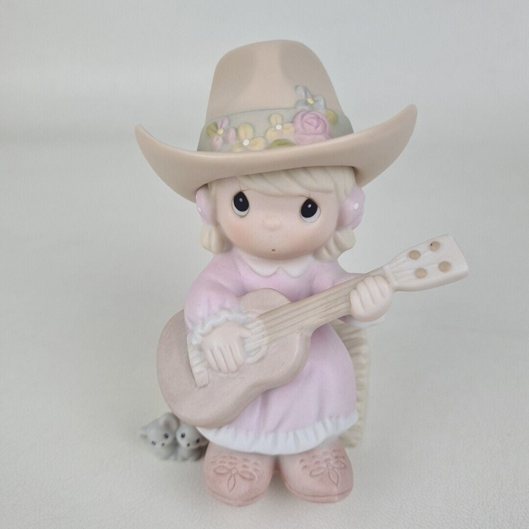 Precious Moments 163864 Hallelujah Hoedown Cowgirl Playing Guitar Figurine