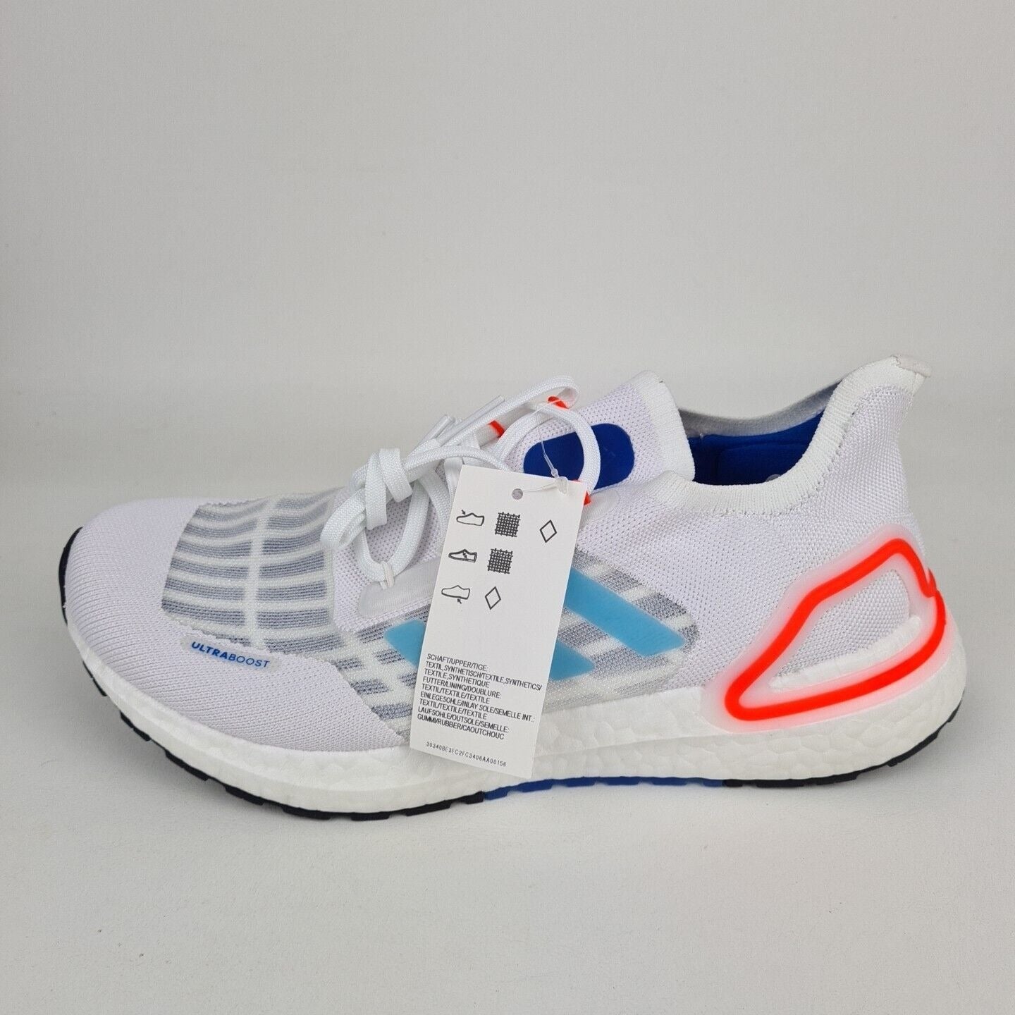 Adidas Ultraboost SUMMER.RDY Running Sneakers Shoes White FY3470 Men Size 8