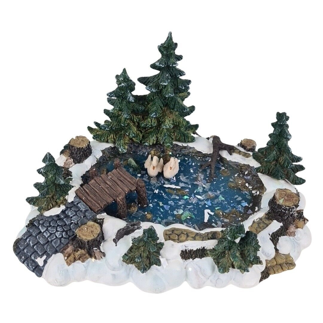 LEMAX 03324A Pine Haven Pond Christmas Village Landscape Retired Collection