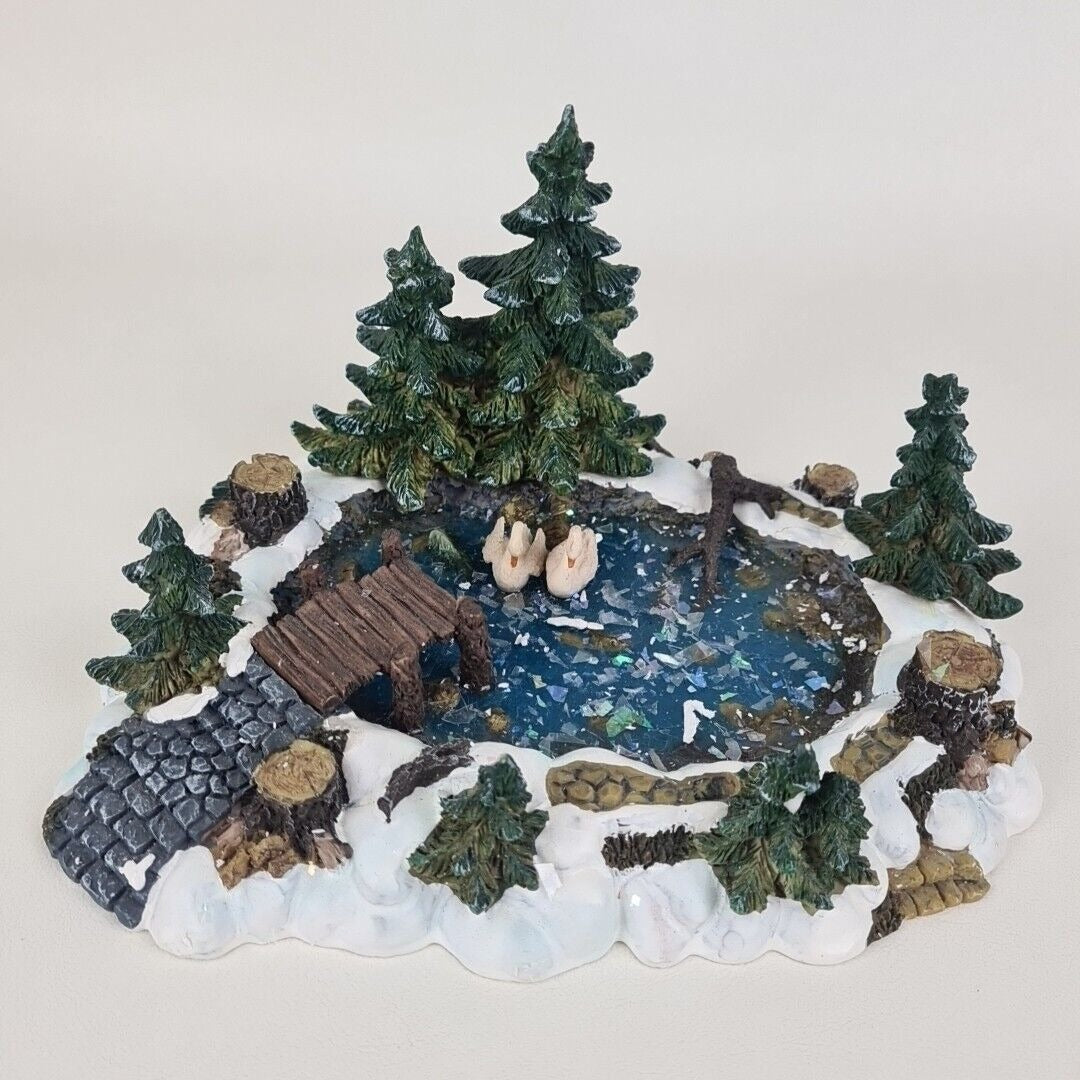 LEMAX 03324A Pine Haven Pond Christmas Village Landscape Retired Collection