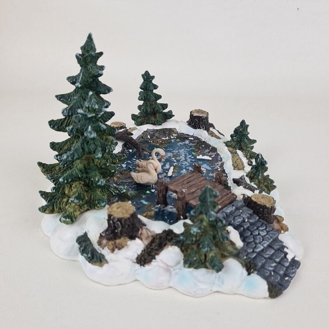 LEMAX 03324A Pine Haven Pond Christmas Village Landscape Retired Collection