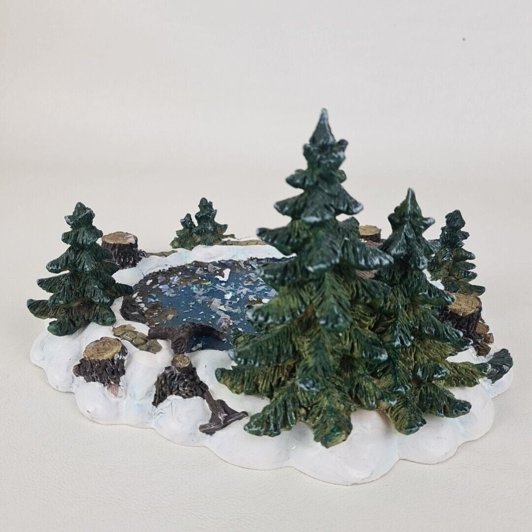 LEMAX 03324A Pine Haven Pond Christmas Village Landscape Retired Collection