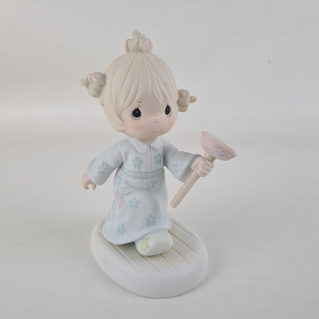 Precious Moments 111155 Faith Takes The Plunge Porcelain Girl Plumber Figure